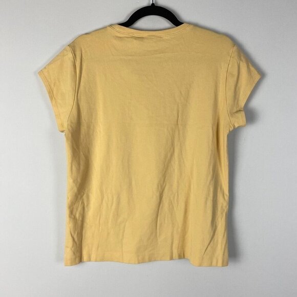 Chicos T Shirt Womens 2 US Large Yellow Short Sleeve Cotton Spandex Scoop Neck - Picture 6 of 9